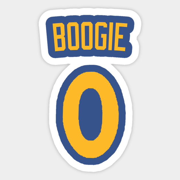 Demarcus Cousins 'Boogie' Nickname Jersey - Golden State Warriors Sticker by xavierjfong